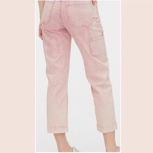 Gap Pink Cropped Carpenter Jeans